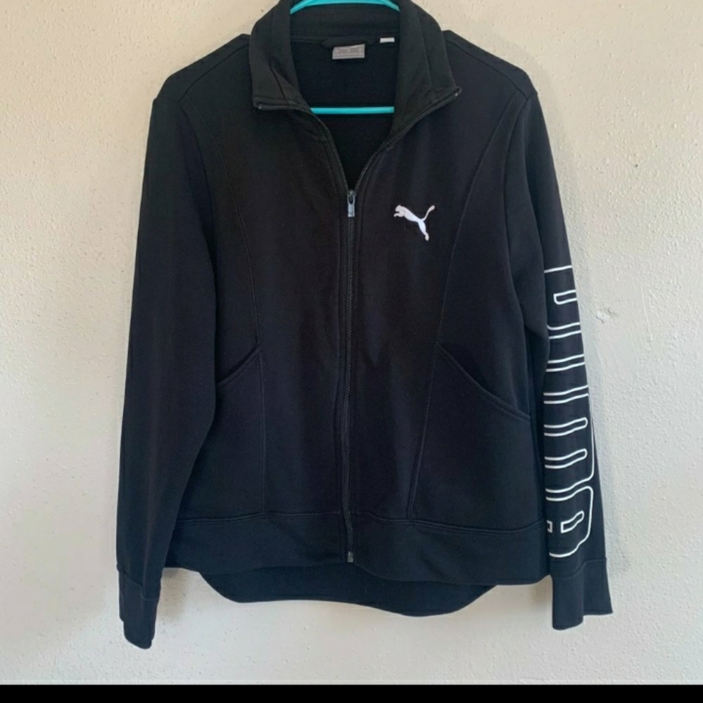 Black Puma Zip up Hoodie Size XL